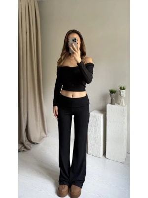 Siyah Bel Katlamalı Yumoş Takım