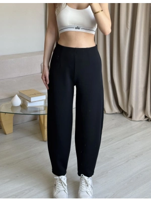 Siyah Crep Balon Pantolon