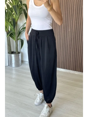 Siyah Relax Şalvar Kesim Pantolon