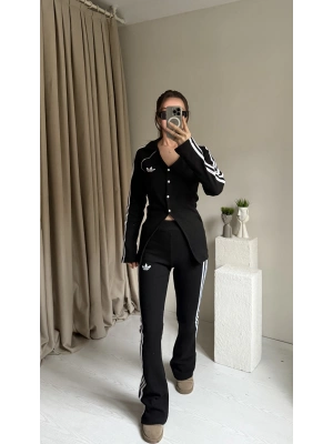Siyah Tasarım Tayt Takım