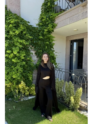 Siyah Üçlü Basic Eşofman Takım