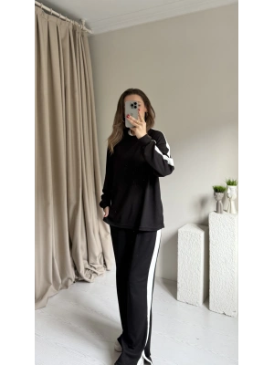 Siyah Yan Şeritli Oysh Marka Eşofman Takımı