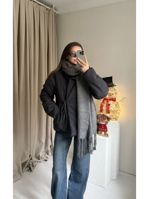 Siyah Zr Model Bağlamalı Mont