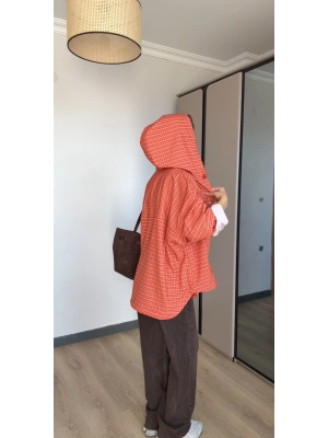 Turuncu Ekose Yağmurluk/Gömlek