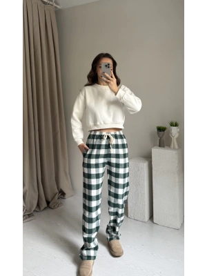 Yeşil Kare Yaka Unısex Eşofman