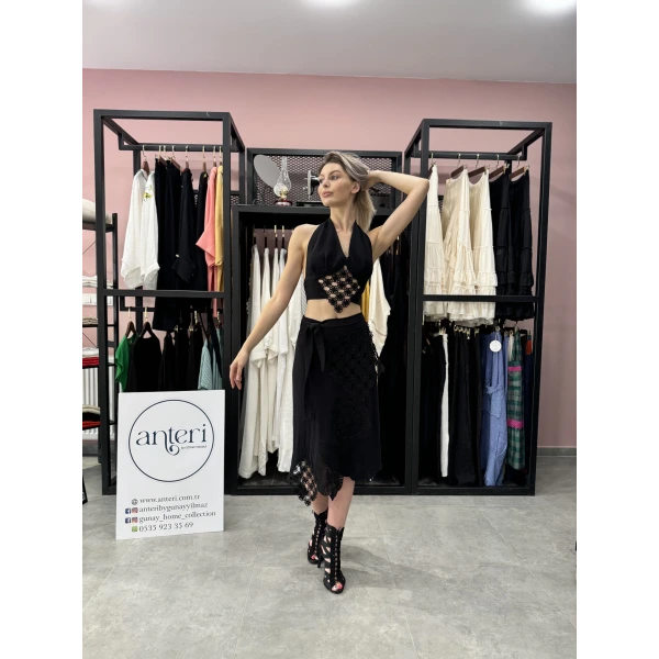 Black Lace Dantel Etek