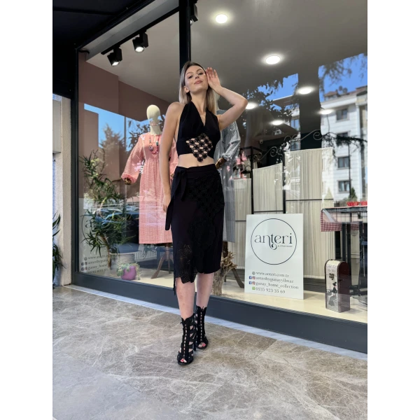 Black Lace Dantel Etek