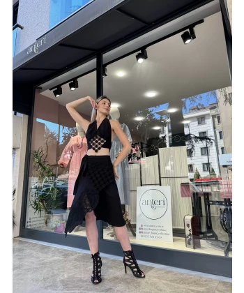 Black Lace Dantel Etek