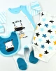 Erkek Baby Zebra Badili 3 Parçalı Tulum Set