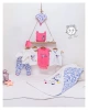 PEMBE ÖPÜCÜK KIZ YELEKLİ 10 LU SET PEMBE
