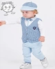 Erkek Papyonlu Rozetli 4 lü Bebek Takımı
