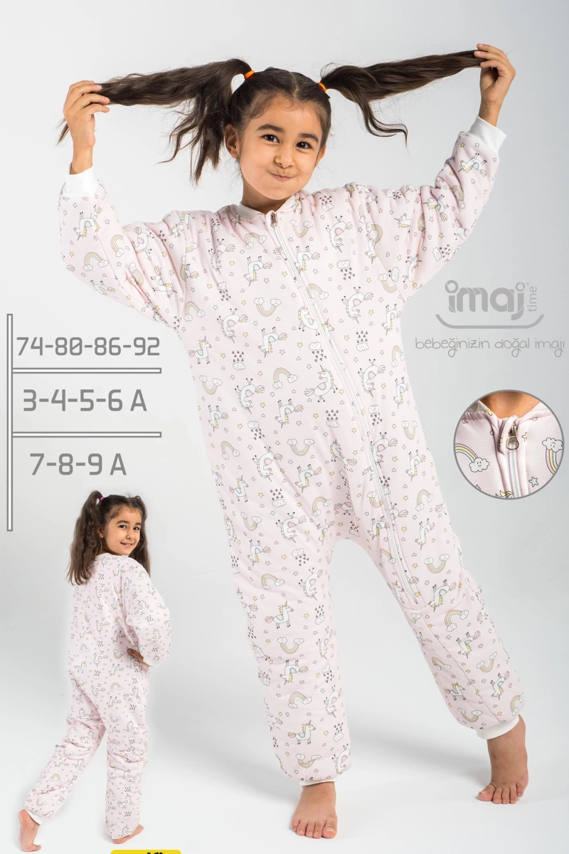 Kız Elyaflı Unicorn Desenli Uyku Tulumu