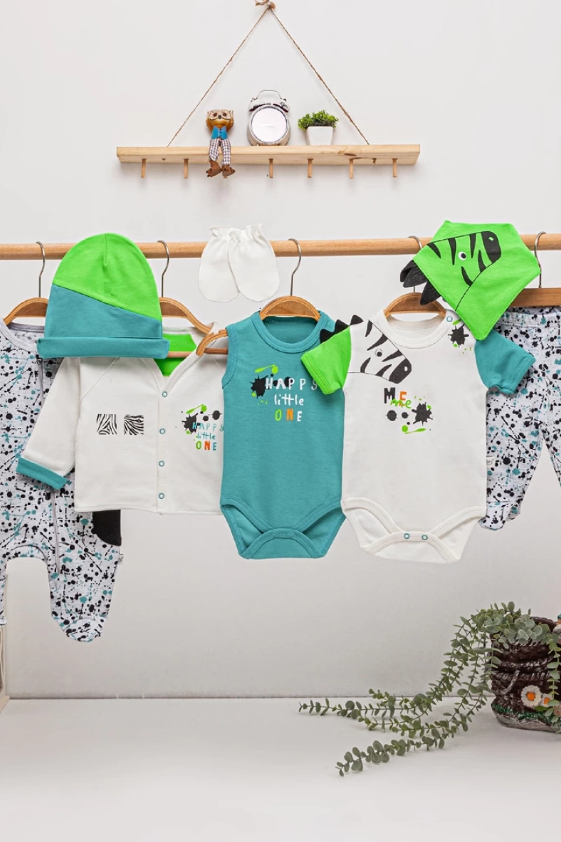 Erkek Splash Zebra  8 Li Zıbın Seti-Hastane Çıkış Seti