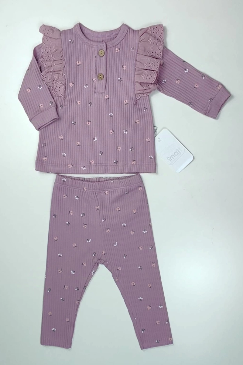 Kız Minik Çiçekler Bebek Pijama Takımı