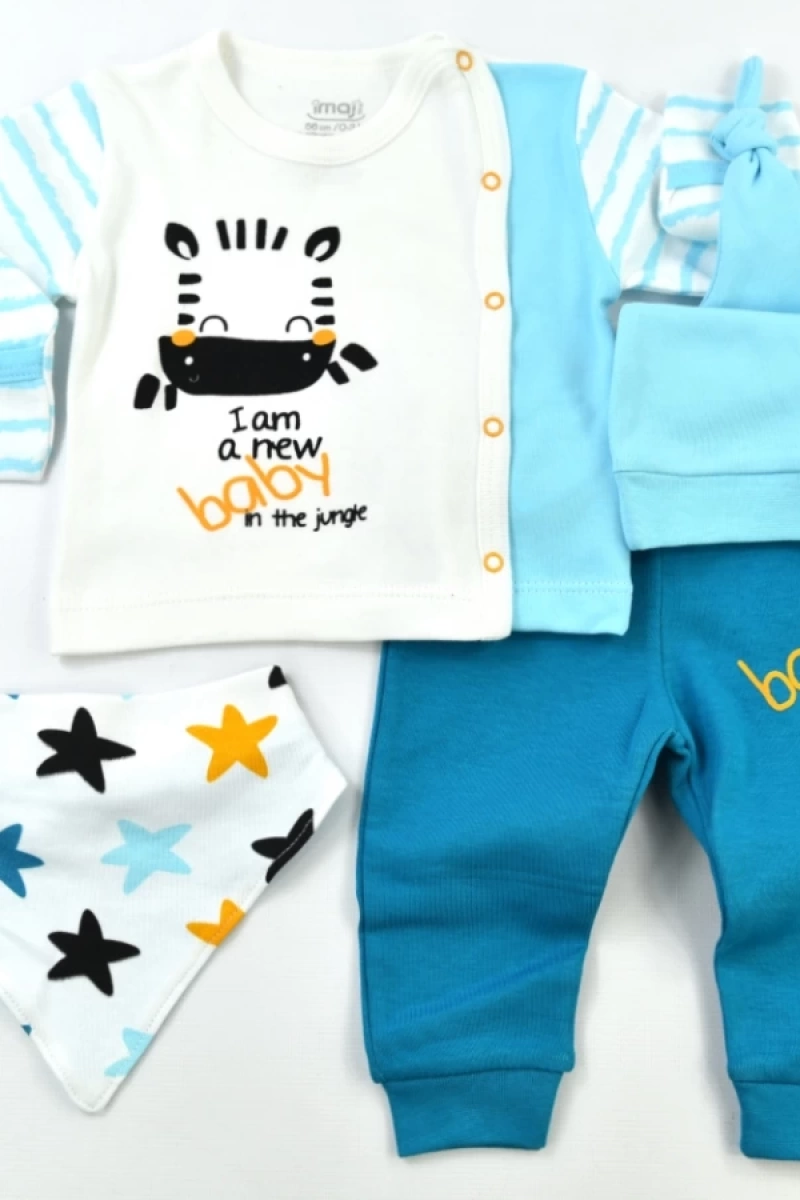 Erkek Baby Zebra Patiksiz 4 lü Set
