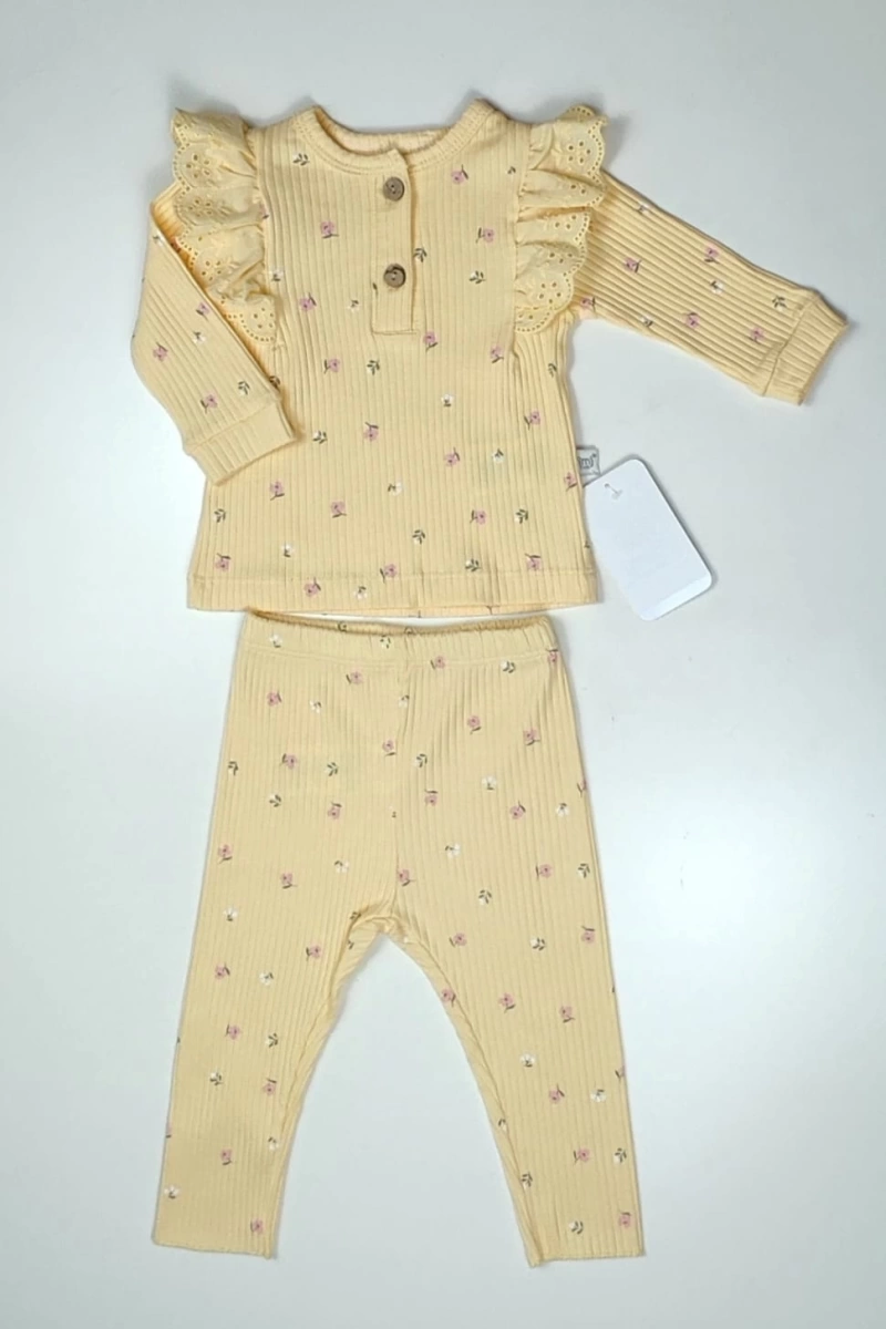 Kız Minik Çiçekler Bebek Pijama Takımı