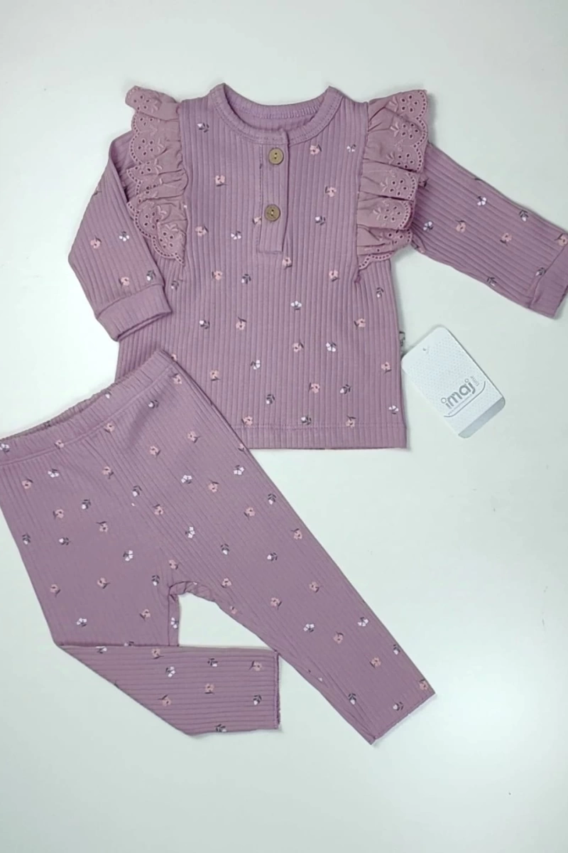 Kız Minik Çiçekler Bebek Pijama Takımı