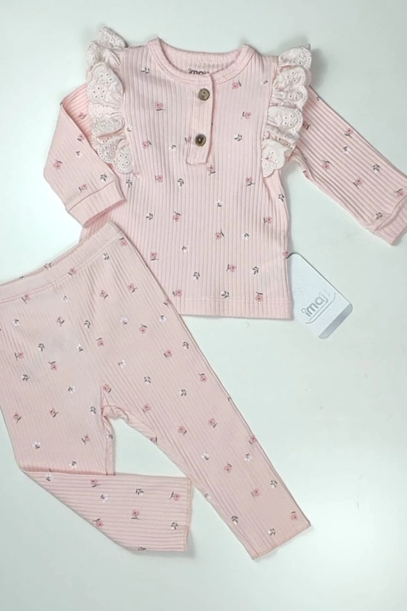 Kız Minik Çiçekler Bebek Pijama Takımı