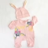 Kız Bunny Şapkalı Tulum Set