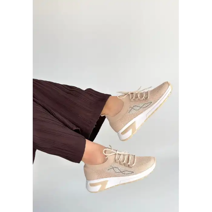 BELAN BEJ TRİKO BAĞCIKLI SPOR AYAKKABI