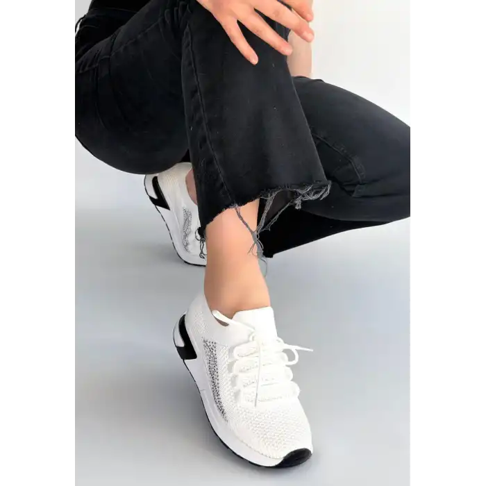 BELAN BEYAZ TRİKO BAĞCIKLI SPOR AYAKKABI