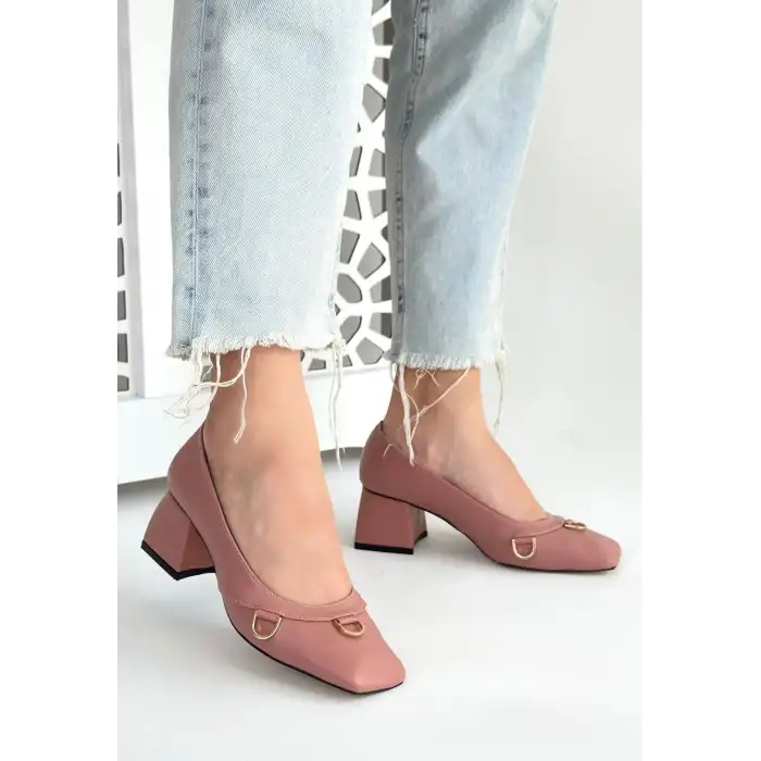 CANDE PUDRA CİLT TOPUKLU AYAKKABI