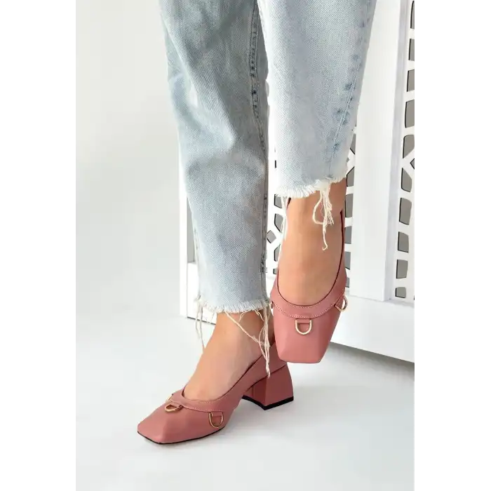 CANDE PUDRA CİLT TOPUKLU AYAKKABI