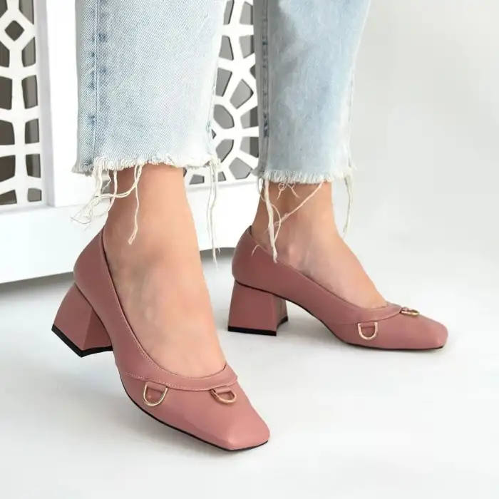 CANDE PUDRA CİLT TOPUKLU AYAKKABI