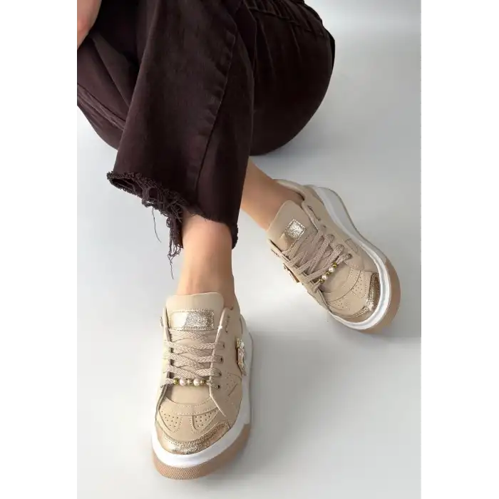 CEANS BEJ SÜET BAĞCIKLI SPOR AYAKKABI