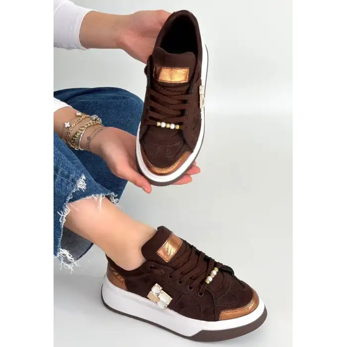 CEANS KAHVERENGİ SÜET BAĞCIKLI SPOR AYAKKABI