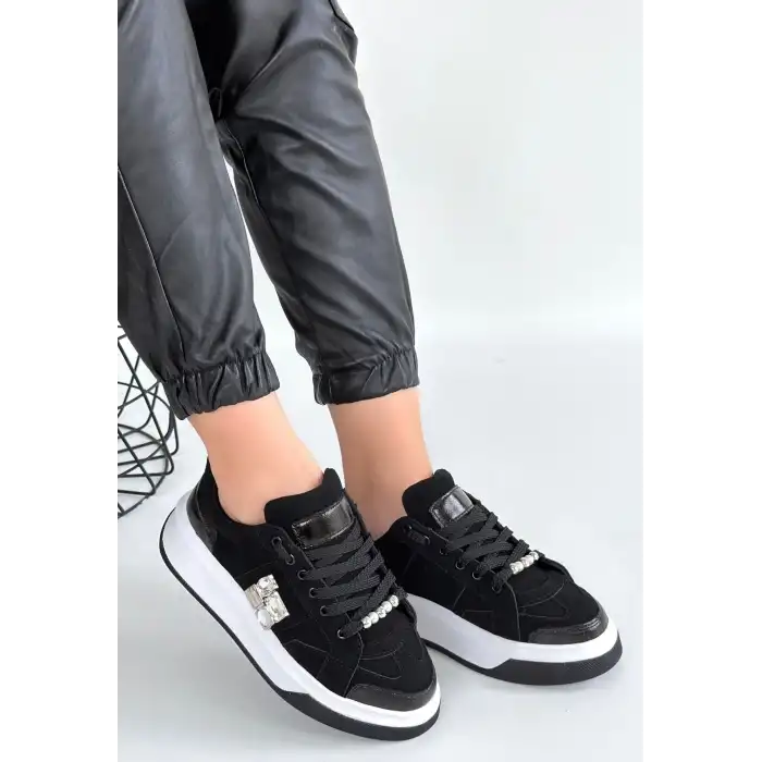 CEANS SİYAH SÜET BAĞCIKLI SPOR AYAKKABI