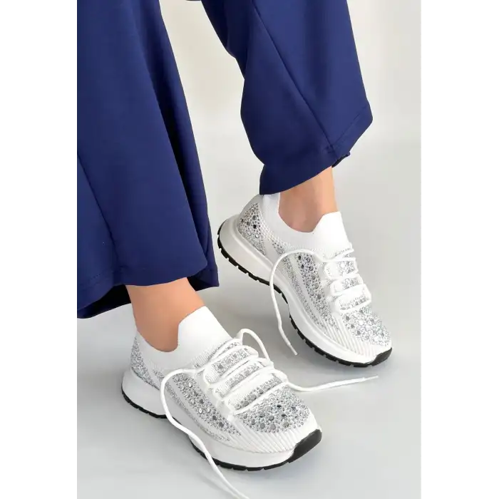 CEAS BEYAZ TRİKO BAĞCIKLI SPOR AYAKKABI