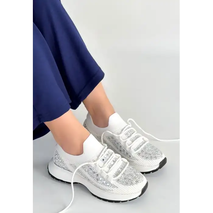 CEAS BEYAZ TRİKO BAĞCIKLI SPOR AYAKKABI