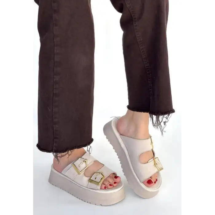 COER BEJ SÜET ÇİFT TOKALI TERLİK