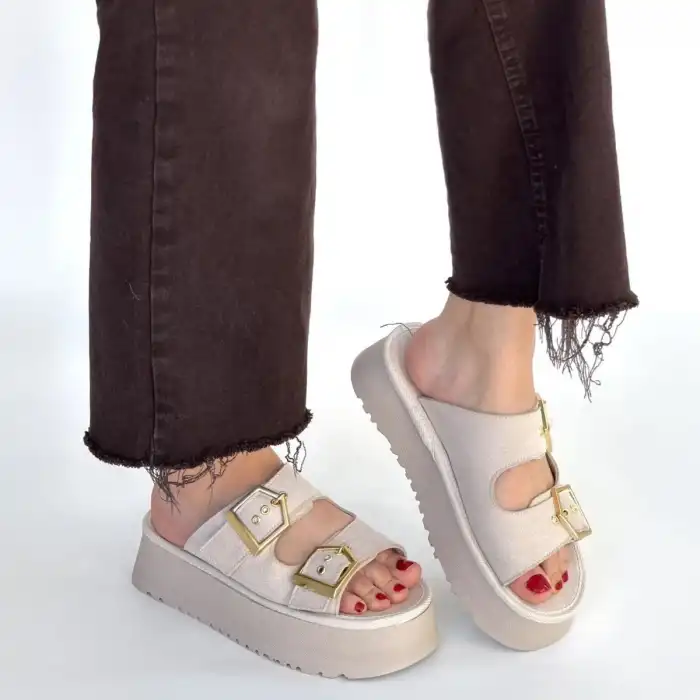 COER BEJ SÜET ÇİFT TOKALI TERLİK