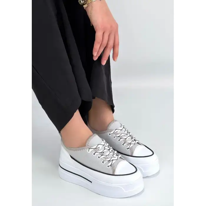 DALEN GRİ KETEN BAĞCIKLI SPOR AYAKKABI