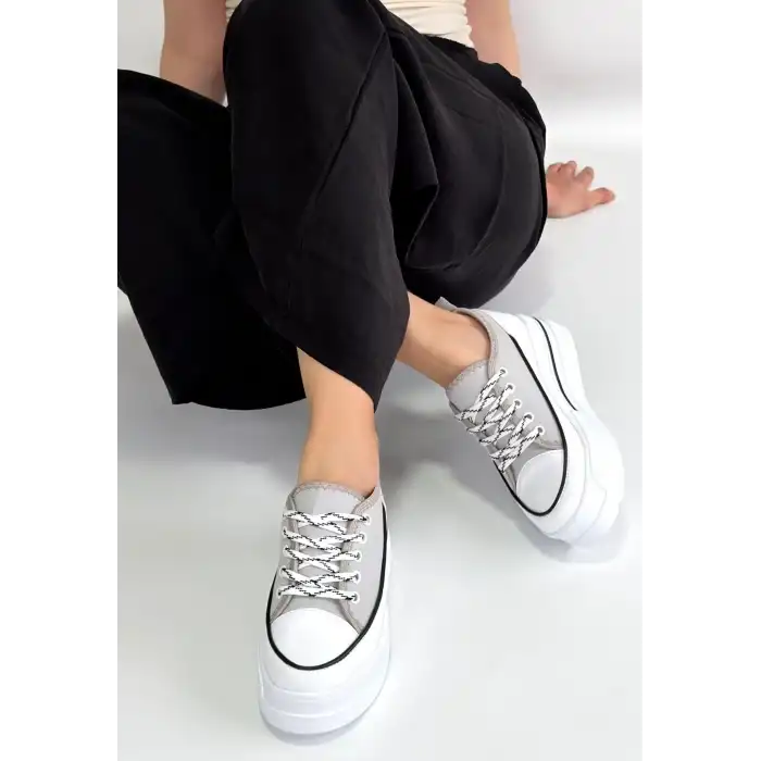 DALEN GRİ KETEN BAĞCIKLI SPOR AYAKKABI