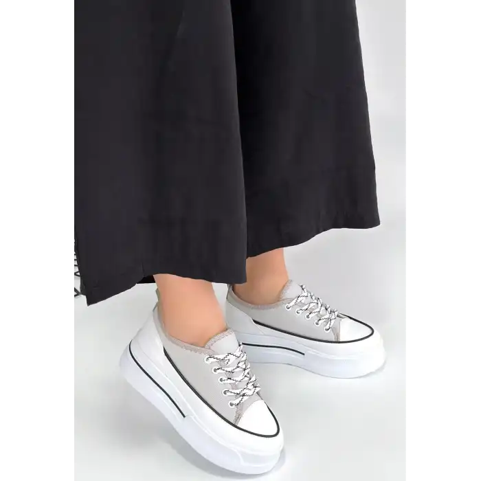 DALEN GRİ KETEN BAĞCIKLI SPOR AYAKKABI