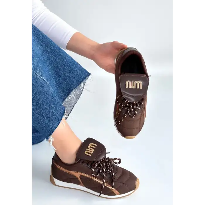 DİSSA KAHVERENGİ CİLT BAĞCIKLI PARAŞÜT DETAYLI SPOR AYAKKABI