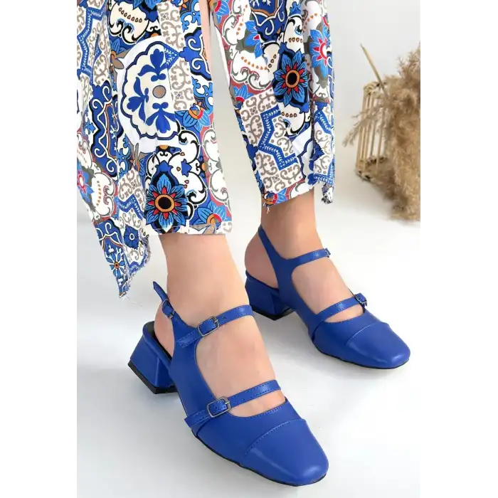 DORAN MAVİ CİLT TOPUKLU AYAKKABI