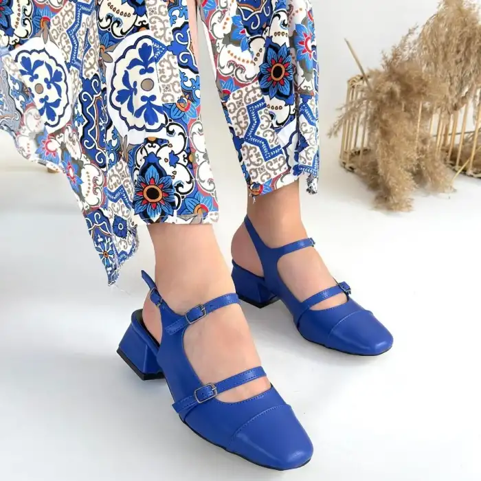 DORAN MAVİ CİLT TOPUKLU AYAKKABI