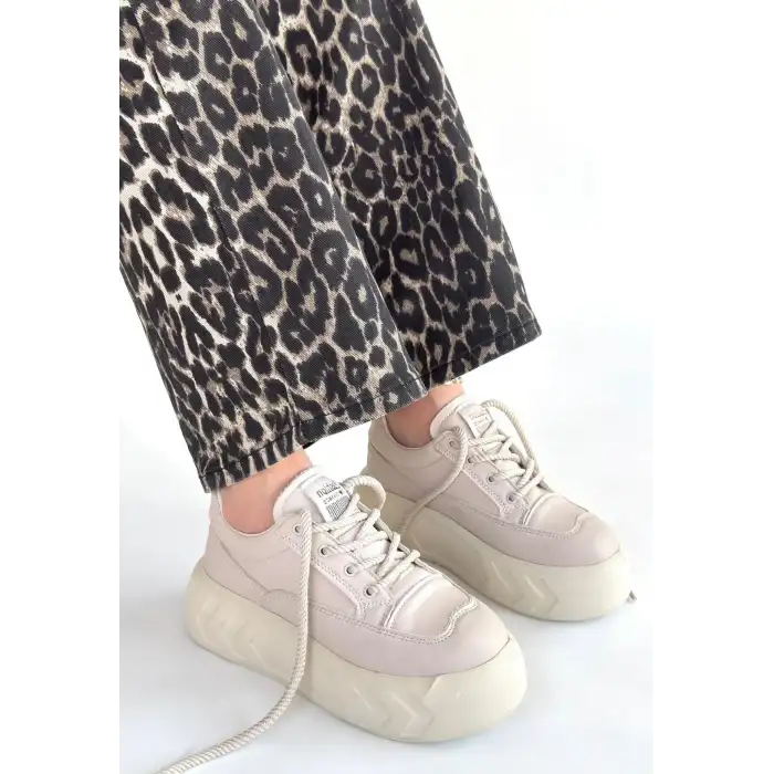 EMWA BEJ CİLT BAĞCIKLI SPOR AYAKKABI