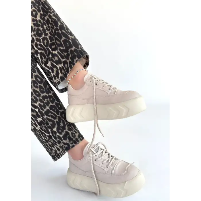 EMWA BEJ CİLT BAĞCIKLI SPOR AYAKKABI