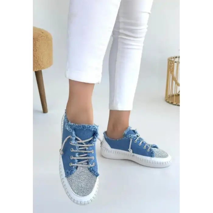 ENBER MAVİ KOT BAĞCIKLI SPOR AYAKKABI