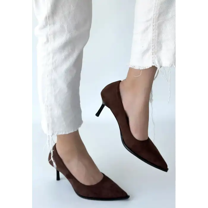 GUTE KAHVERENGİ SÜET TOPUKLU AYAKKABI