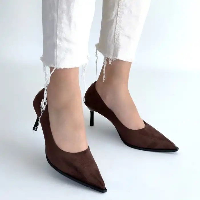 GUTE KAHVERENGİ SÜET TOPUKLU AYAKKABI