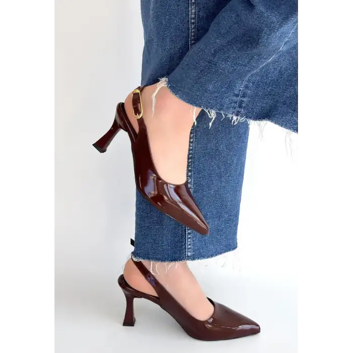 HİES BORDO RUGAN TOPUKLU AYAKKABI