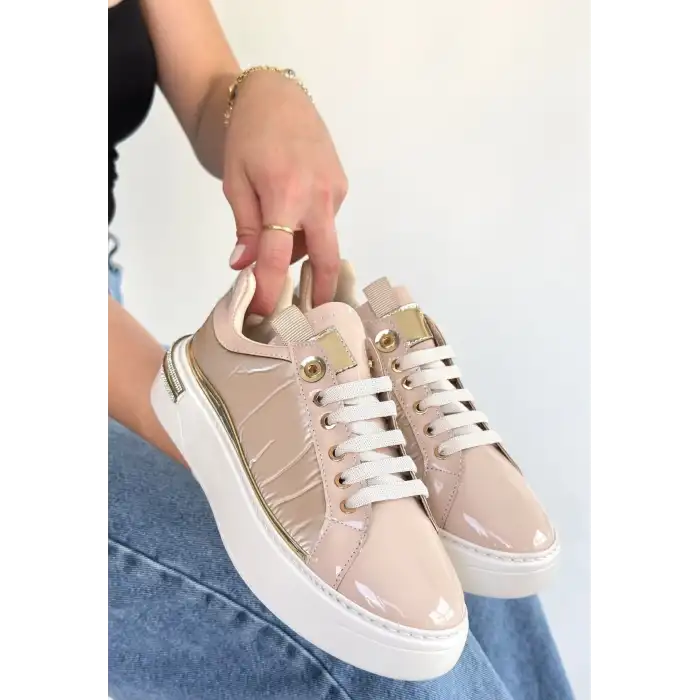 HLEY BEJ RUGAN PARAŞÜT DETAYLI BAĞCIKLI SPOR AYAKKABI