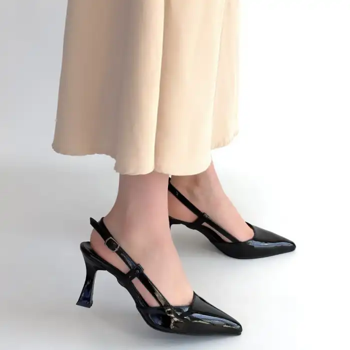 HOOST SİYAH RUGAN TOPUKLU AYAKKABI