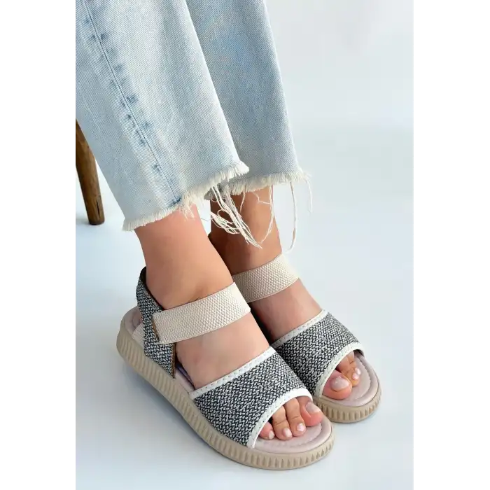 JAKE YEŞİL HASIR CİLT SANDALET